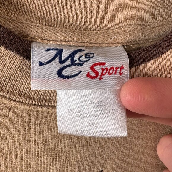 M&C Sport Beige Crewneck Grandfather Pullover Gifting Sweater Men's Size XXL - Picture 4 of 9